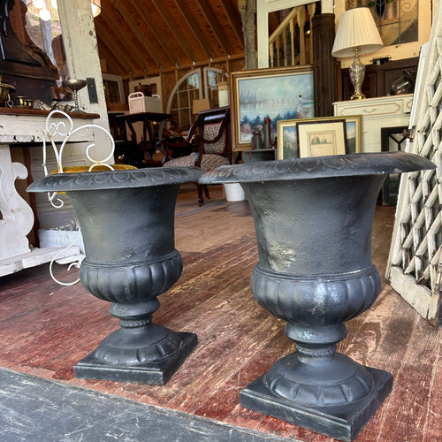 Antique Cast Iron Garden Urns