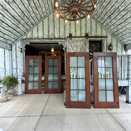 36” Wooden Doors w/Glass Panes