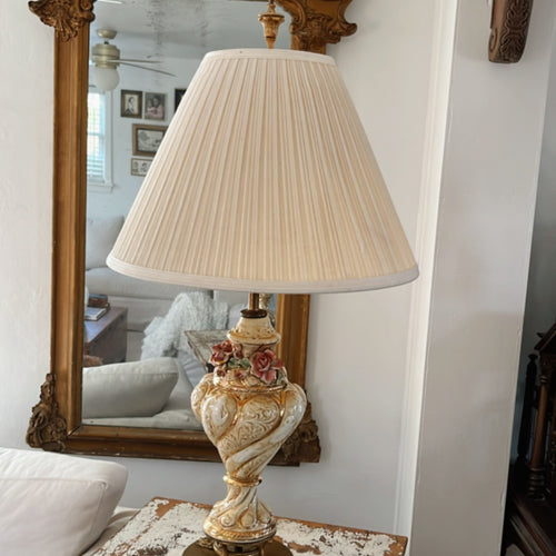 Antique Capodimonte Porcelain Table Lamps