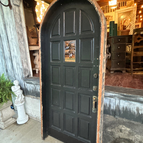 36” Antique Arched Door and Frame with Original Interior and Exterior Trim