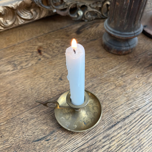 Vintage Brass Candlestick Holder w/Finger Loop