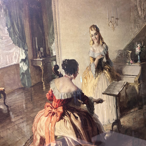 Antique Framed Print- A Musical Interlude by Louis Jambor