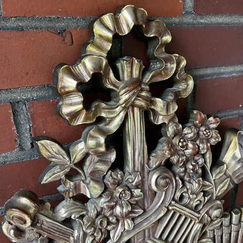 Vintage Mid Century Syracuse Ornamental Co Musical Bronze Wall Plaque