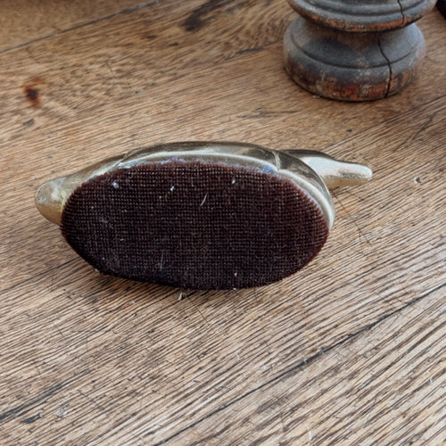 Vintage Brass Duck Lint Brush/Paperweight