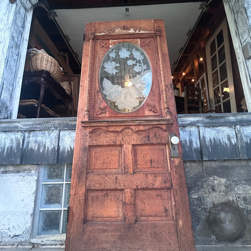 32” Antique Entry Door w/Etched Glass