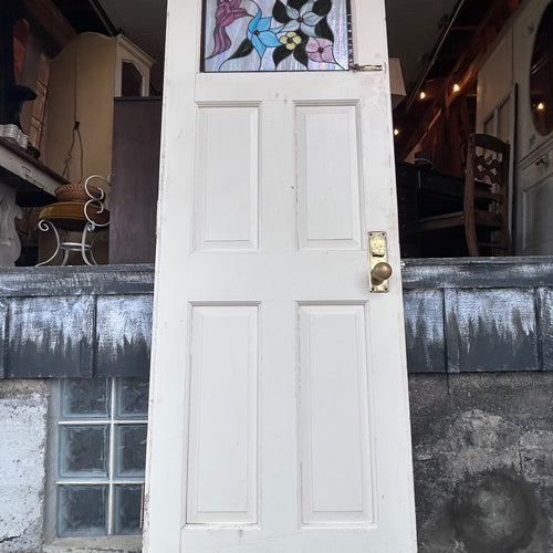 30” Antique Stained Glass Entry Door