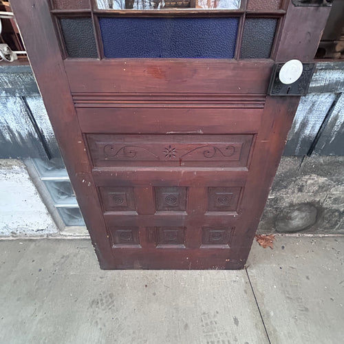 32” Antique Stained Glass Entry Door
