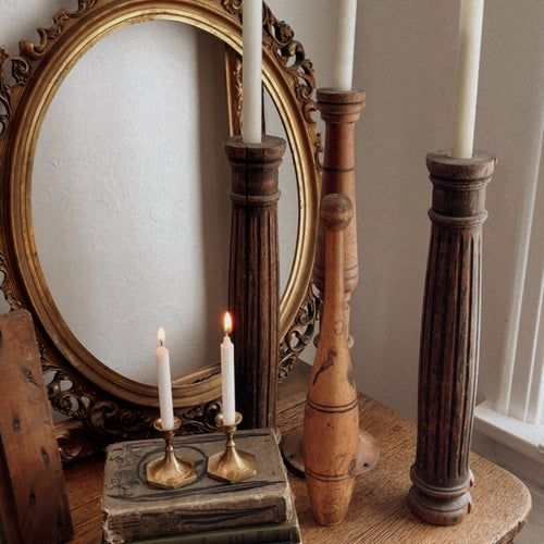 Vintage Pair of Mini Brass Candlestick Holders