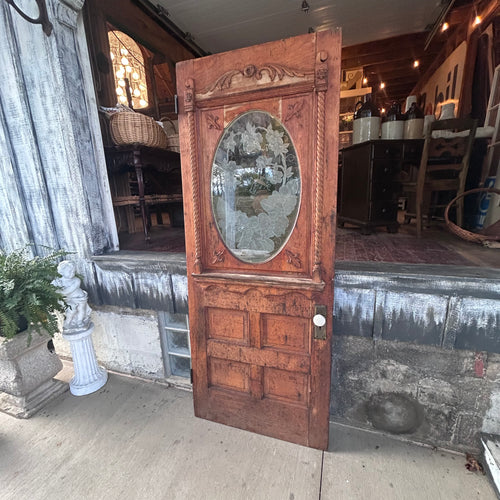 32” Antique Entry Door w/Etched Glass