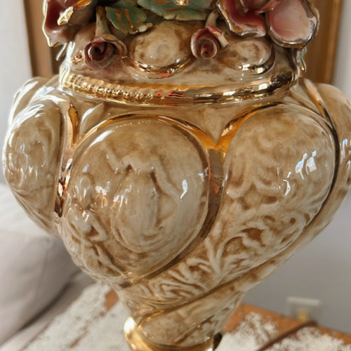 Antique Capodimonte Porcelain Table Lamps