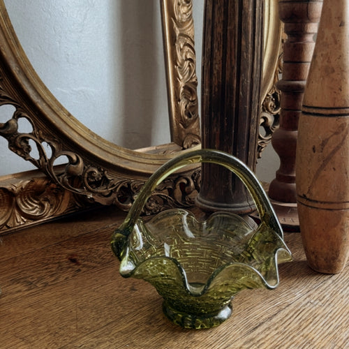 Vintage Glass Basket