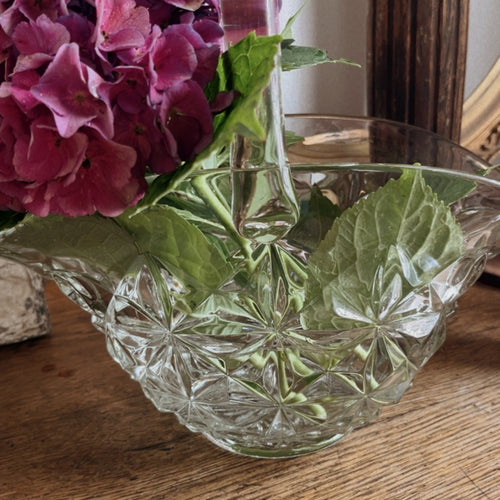 Vintage Pressed Glass Basket