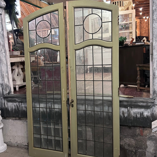Antique Leaded Glass French Doors – Architectural Salvage