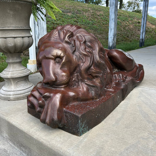 Cast Bronze Lying Lions