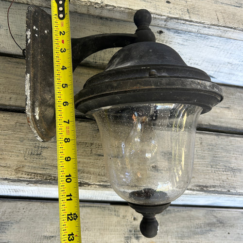 Vintage-Style Metal & Glass Outdoor Wall Lantern