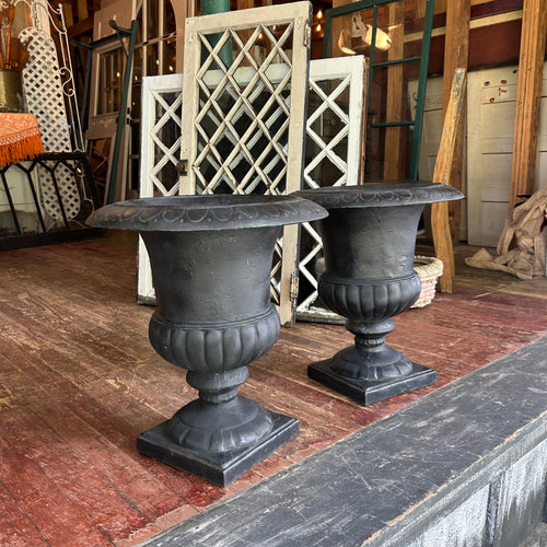 Antique Cast Iron Garden Urns
