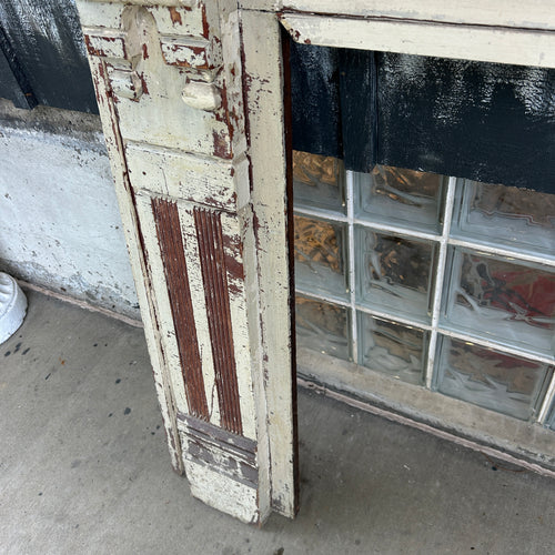 Antique Wood Fireplace Mantel with Cast Iron Insert