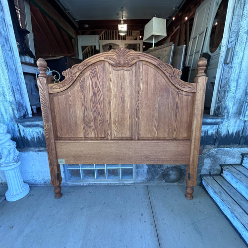 Solid Oak Headboard and Footboard