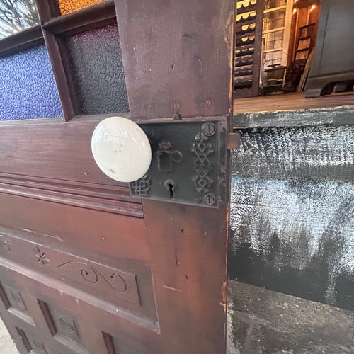 32” Antique Stained Glass Entry Door