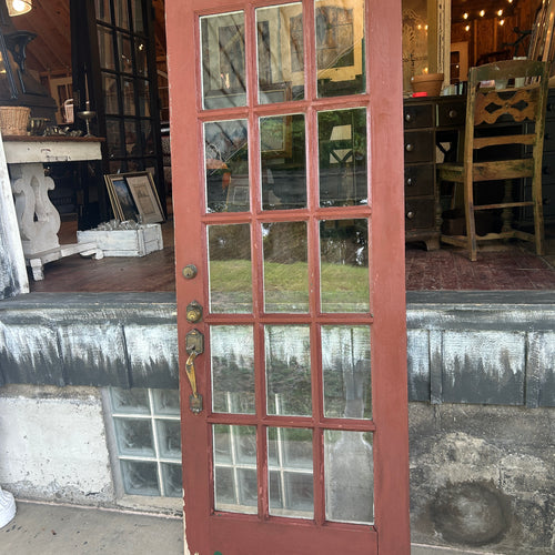 32” Antique 15-Lite Entry Door with Original Wavy Glass
