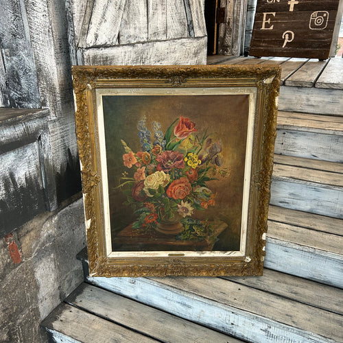 Antique Framed Still Life Floral Painting