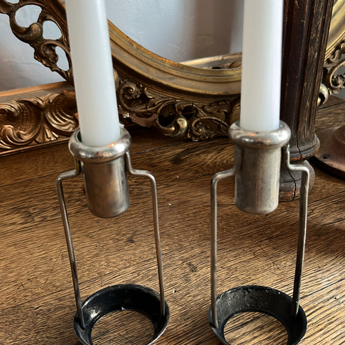 Vintage Silver Taper Candlestick Holders