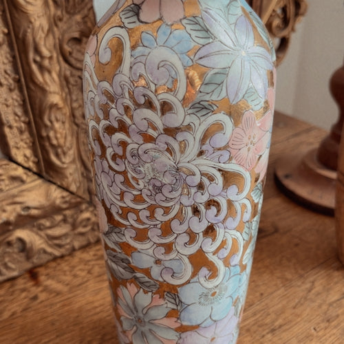 Vintage Chinese Porcelain Ceramic Floral Vase by Toyo