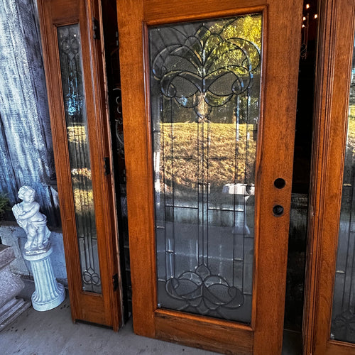 36” Leaded Glass Entry Door with Sidelights