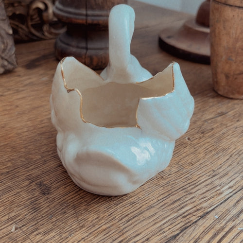 Vintage Ceramic White Swan Dish/Planter