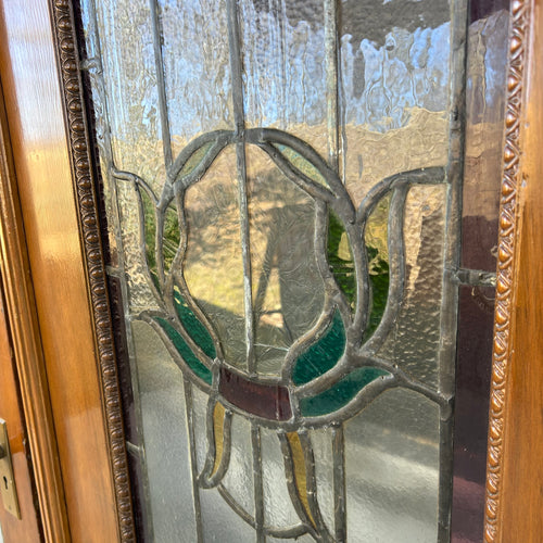 Antique Doors w/ Leaded Stained Glass Windows