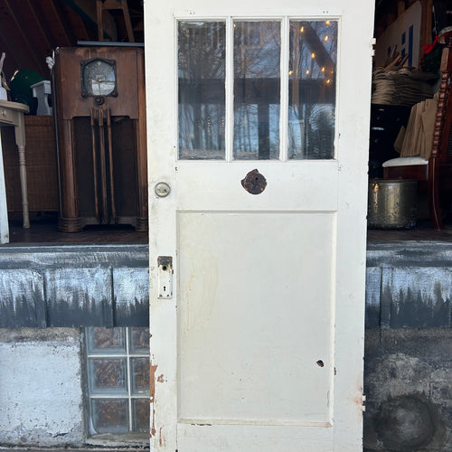 Antique 3 Lite Entryway Door