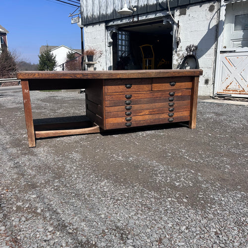 Antique Architect’s Flat File Drafting Table