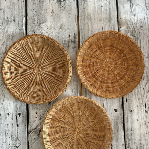 Vintage Wicker Paper Plate Holders/Wall Decor