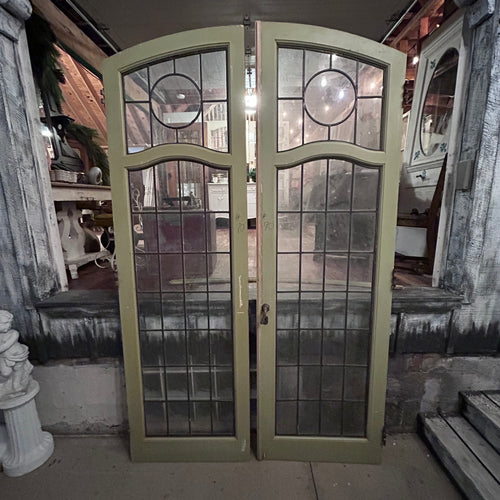 Antique Leaded Glass French Doors – Architectural Salvage