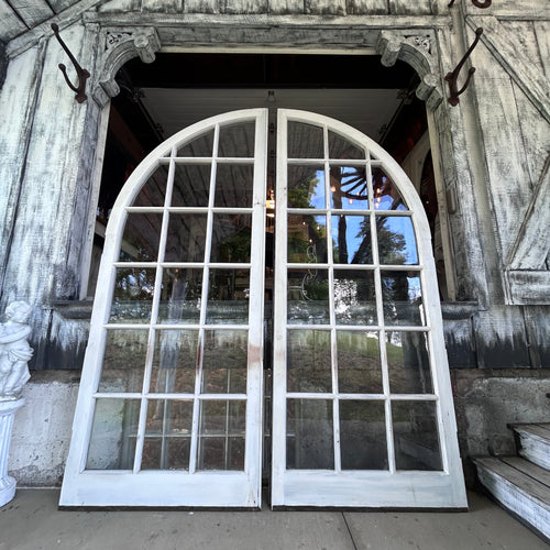 Beautiful 18 Lite 36” Antique Wavy Glass Arched Doors