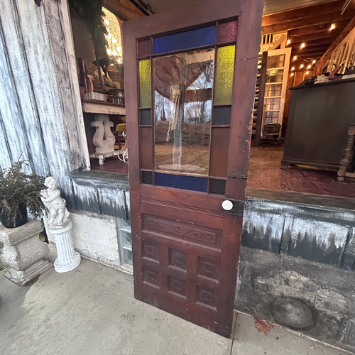 32” Antique Stained Glass Entry Door