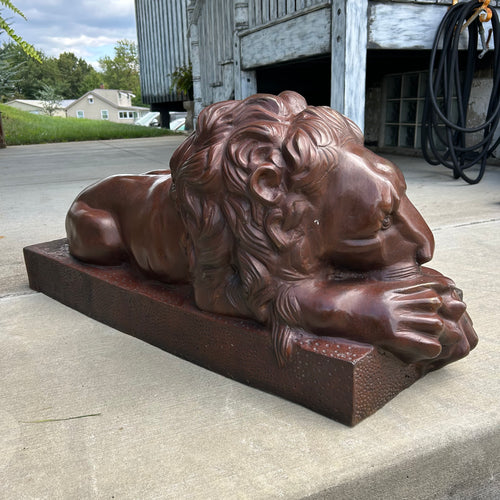 Cast Bronze Lying Lions