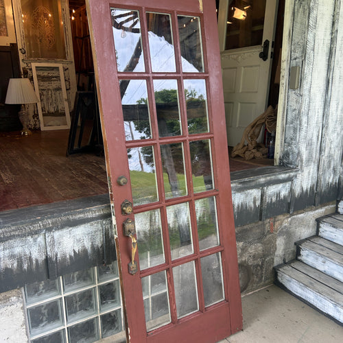 32” Antique 15-Lite Entry Door with Original Wavy Glass