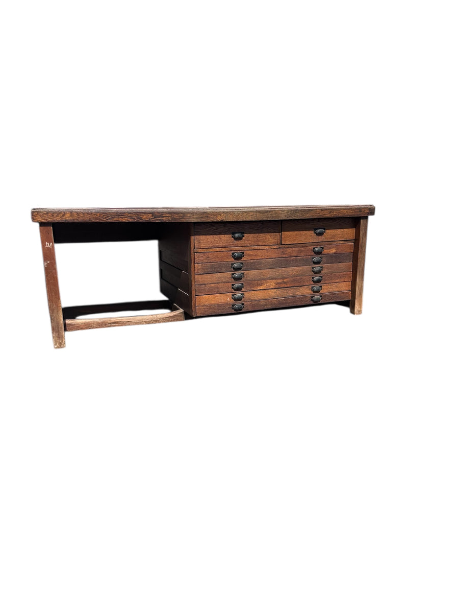 Antique Architect’s Flat File Drafting Table