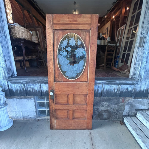 32” Antique Entry Door w/Etched Glass