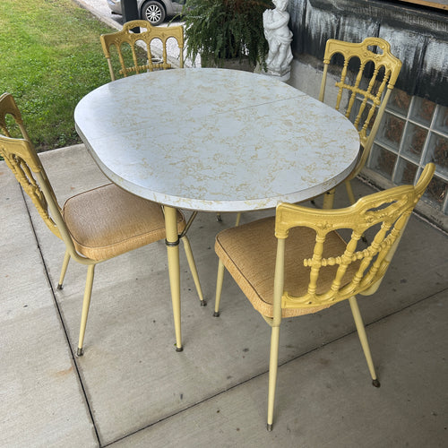 Mid-Century Modern Dinette Set with 4 Chairs