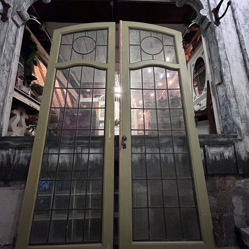 Antique Leaded Glass French Doors – Architectural Salvage