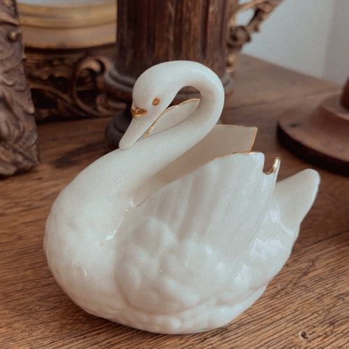 Vintage Ceramic White Swan Dish/Planter