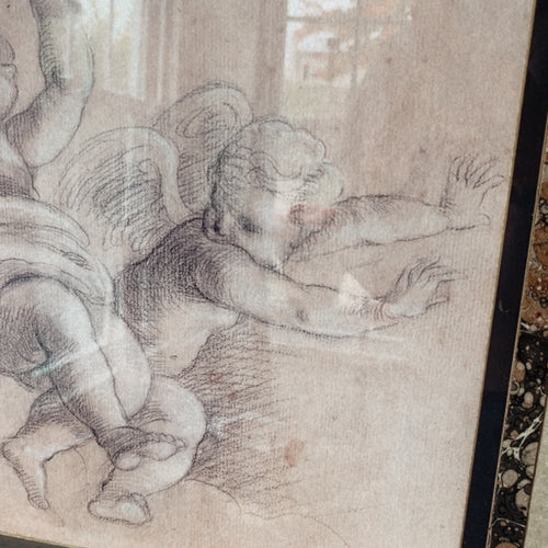 Vintage Frame Cherub Drawing
