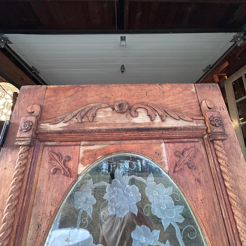 32” Antique Entry Door w/Etched Glass