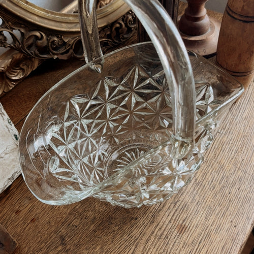 Vintage Pressed Glass Basket