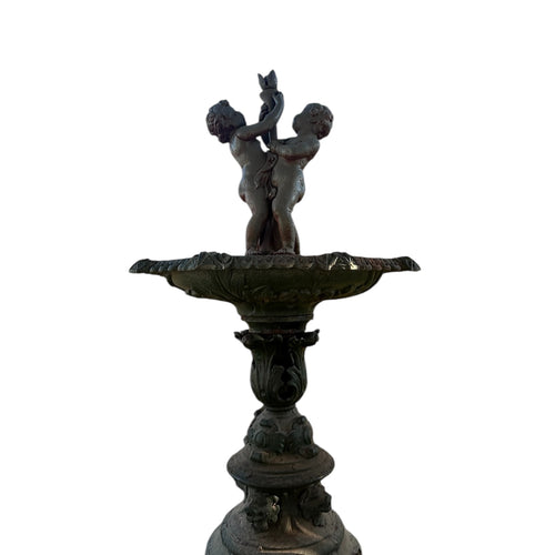 Antique Cast Iron Cherub Garden Fountain