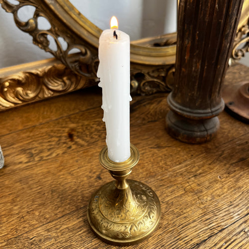 Vintage Ornate Brass Chamberstick Holder