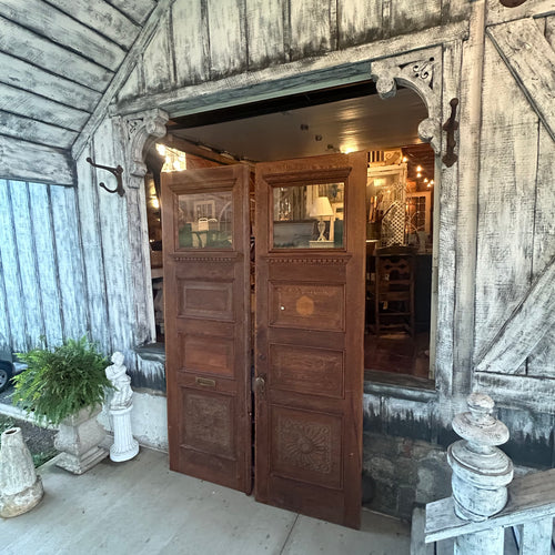 8ft Antique Oak Entry Doors