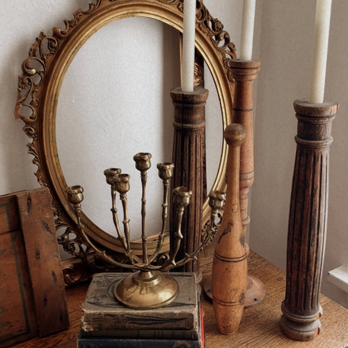 Vintage Brass Tulip Candelabra